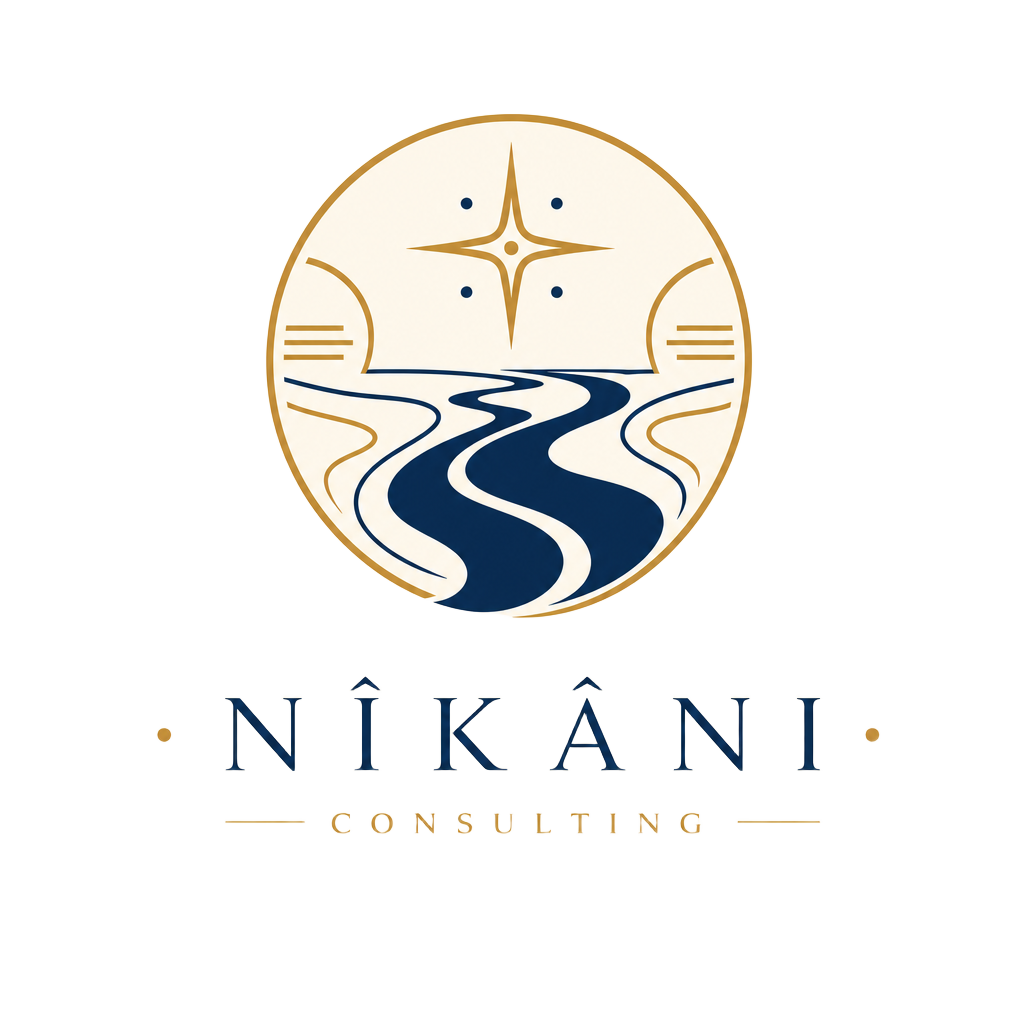 Nîkâni Consulting — a winding river within a golden circle